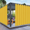 PureFit Outdoor Curtains for Patio Waterproof Weatherproof, UV Resistant Outside Curtains for Gazebo, Front Porch, Pergola, Sun Blocking Privacy Curtain, 120W x 108L inch, 1 Panel, Yellow