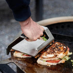 Breeo Griddle Press 2.6 lbs - Heavy-Duty Stainless Steel Smash Burger Press | For smash burgers, patty, steak & sandwiches, flat top grill & griddle accessories, USA made