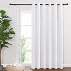 NICETOWN Blackout Room Divider Curtains for Sliding Glass Doors 102 Inches Long 1 Panel, Extra Wide Curtains for Doorway Patio Bedroom Living Room (White, 80Wx102L, 1 Panel)