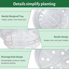 20 Pack 5 Inch Clear Self Watering Plant Pots with Bottom Water Tray & Watering Rope, Transparent Nursery Pots with Drainage for Seedlings, Herbs, and Houseplants
