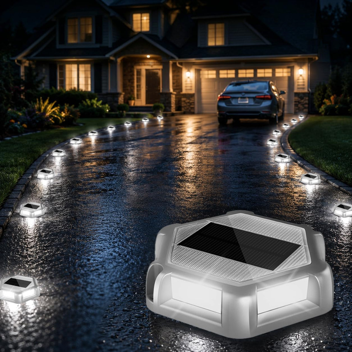 solar dock lights, solar driveway deck lights outdoor, main product view