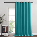 NICETOWN Blackout Curtains & Drapes - Privacy Thermal Efficiency Backdrop Curtains for Bedroom Room Divider Living Room Patio Sliding Glass Door, Wide 80 x Long 144 inch, Peacock Teal, 1 Panel