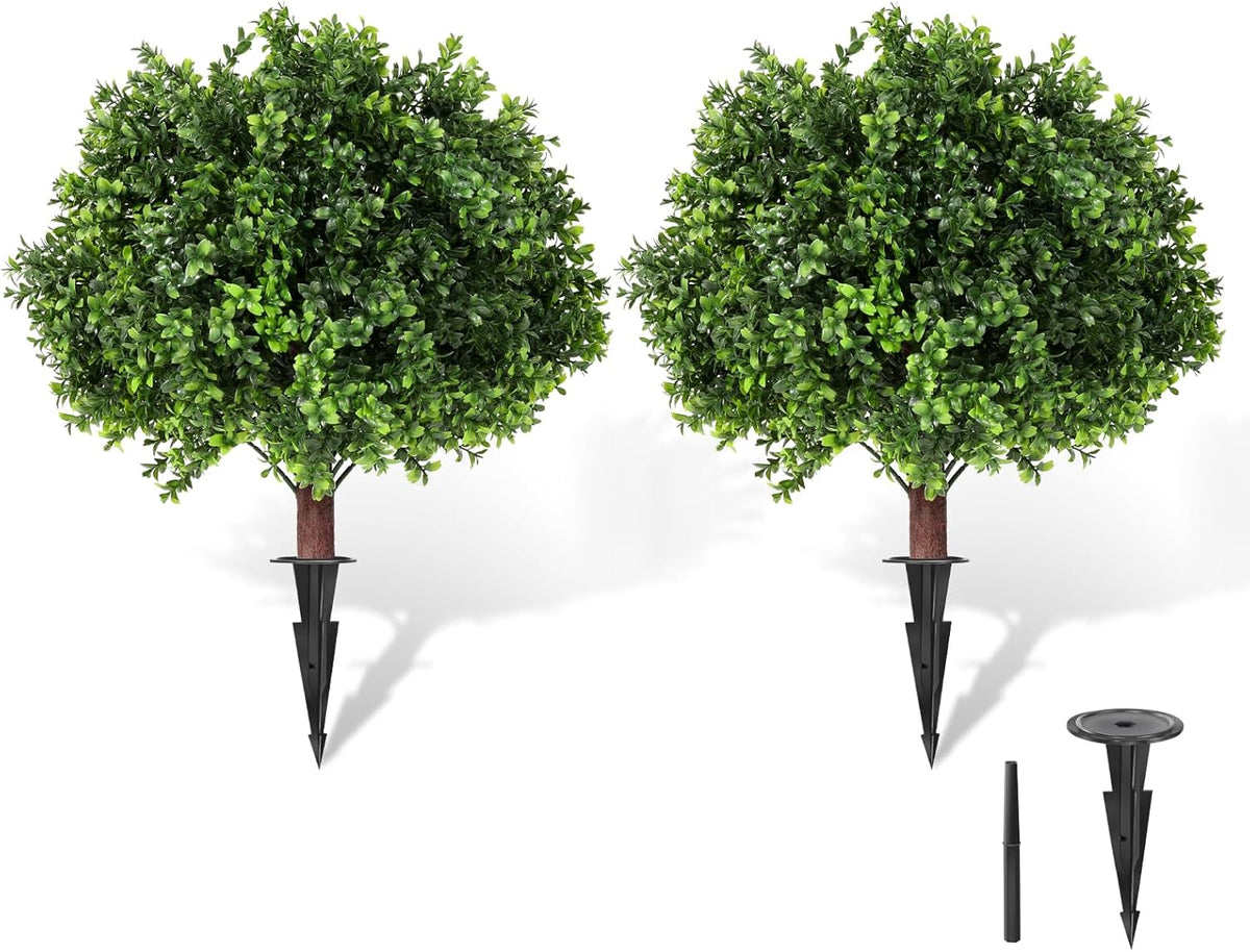 ladyrosian artificial boxwood topiary tree, 25 inch 2, main product view