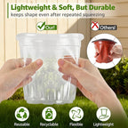 MIXC Clear Nursery Pots with Humidity Domes, 5/4/3.5 Inch Reinforced Transparent Plastic Pots for Planting with Drainage Holes, for Tomato Seedlings, Cactus, and Herbs, 30 Pack