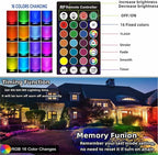 Christmas RGB Spot Lights, Outdoor Spotlights with Timer, 12W Metal Case IP65 Waterproof Color Changing Landscape Lights with Spike Stand for Garden Lawn House Tree (4 Lights)