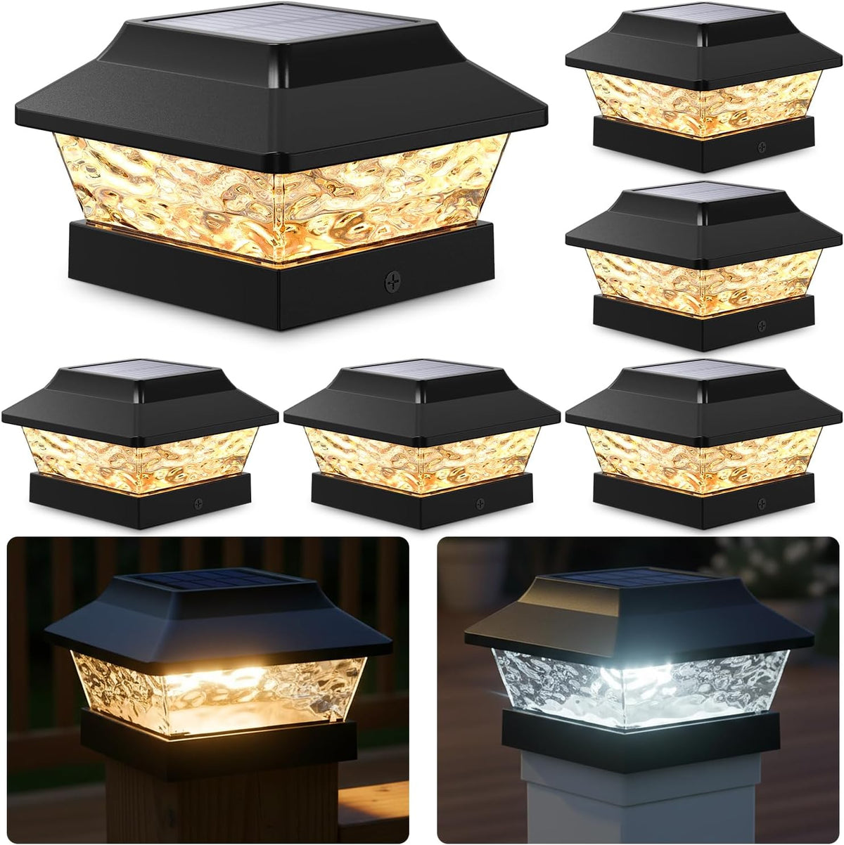 siedinlar 4x4 solar post cap lights metal 2, main product view