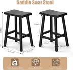 Bar Stools Set of 2, Waterproof UV-Resistant,Durable Resin Kitchen Island Chairs for Indoor & Outdoor Use, Modern Design for Home,Bar,and Cafe (24inch *2)