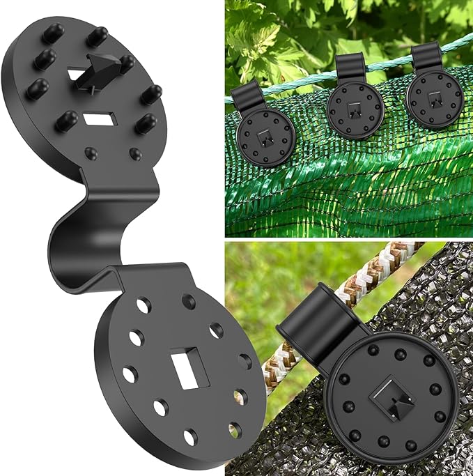 Heavy Duty Round Shade Cloth Clips 100Pcs - Plastic Garden Net Clamps for Shade Cloth for Garden, Tarp Clips Heavy Duty, Anti Bird Netting, Sun Shade Sail, Windproof Awning Clamp