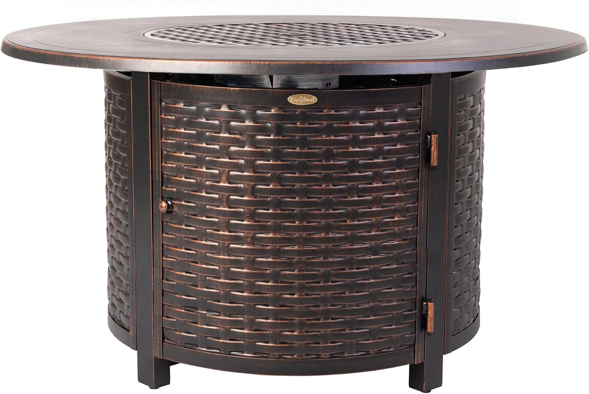 fire sense 62373 florence woven aluminum convertible gas showing dimensions