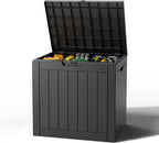 outdoor storage box, resin deck boxes indoor and shown in use