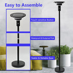 solar floor lamp for patio waterproof ip44,outdoor usb shown in use