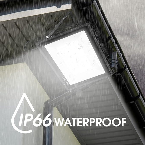4 Pack 100W LED Flood Light,Super Bright Exterior Security Lights With Plug,IP66 Waterproof Outdoor Flood Light, 11600lm 5000K Daylight White Floodlight for Yard, Garden,Basketball Court, Arena