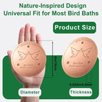 2 Pack Bird Bath Copper Disk, 0.6mm Thick 99.9% Pure Copper Cleaning Disc Plate for Physical Safe Water Purification All-Season for Outdoor Wildlife Bird Bowls Birdbaths Solar