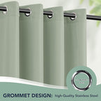 Outdoor Curtains for Patio Waterproof - 6 Panels Privacy Weatherproof Outside Curtains with Grommets for Pergola, Gazebo, Porch, Cabana, Balcony, 54 x 108 Inch, Sage Green