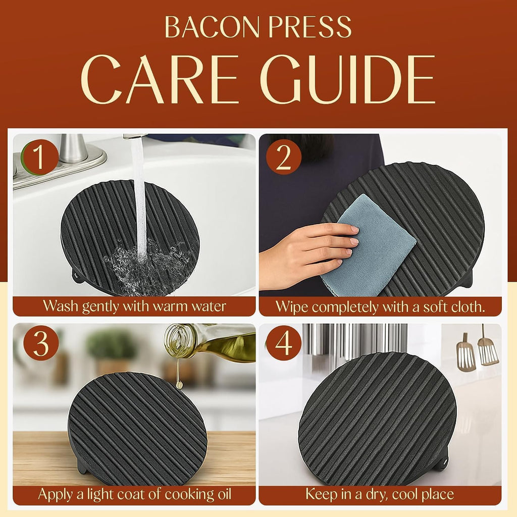 Bellemain Smash Burger Press, Grill Press, Bacon Press, Meat Press, 7 Inch | Food Grade Iron Cookware, Heavy Duty Cast Iron, 3Lbs, Equalizied Weight Distribution