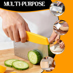 2 PCS Dough Scraper Cutter Set, Heavy Duty Stainless Steel Bench Scraper & Griddle Scraper for Baking, Pizza Dough, Pastry - Multipurpose Kitchen Utensils for Grill, Cleaning