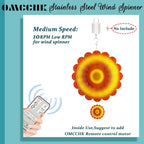 Sun Wind Spinner Outdoor Decor, Yellow Orange Sunflower 6 Inch 3D Wind Sculpture for Garden Patio Yard Hanging, Ideal Gifts for Mom Women
