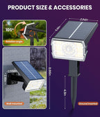 12 Pack - Solar Christmas Lights Outdoor Waterproof,6 Color Changing Spotlights &10 Modes, IP67 Waterproof,105° Adjustable Solar Spot Lights for Pathway/Garden/Yard/Patio/Landscape/Backyard Xmas Decor