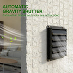 16 inch gravity shutter vent, galvanized steel automatic, close-up detail