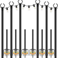 10 ft heavy duty metal string light poles, main product view