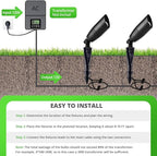wowlite Landscape Spotlights Outdoor, 12V Low Voltage Landscape Lighting Fixture with 5W MR16 LED Bulb, Black Aluminum Yard Directional Uplights Waterproof for House Trees Patio