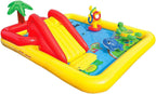 Intex 9.75ft x 6.33ft x 53in Inflatable Rainbow Play Pool and Ocean Play Pool
