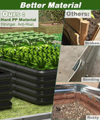 3.0x3.0x1.0ft Raised Garden Bed Kit for Outdoor, PP Material Planter Boxes, Large Garden Box Flower Bed with Easy Assembly, Gardening Containers for Vegetables, Flowers, Herbs, Black