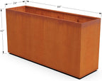 Plantercraft Corten Steel Planters - Extra Large Rectangular Planters for Outdoor Plants, 84x24x42 Large Outdoor Planter Box for Modern Landscape & Privacy Screen Divider