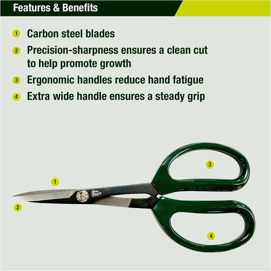 Spear & Jackson Kew Gardens Urban Oasis Japanese Bonsai Scissors - Precision Pruning Shears with Carbon Steel Blades, Fine Tip for Indoor Plants & Balcony Plants