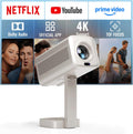[Compatible with Netflix & TOF Real-time Focus] Mini Projector with WiFi and Bluetooth, XuanPad Gold Smart Projector 4K Support, Dolby Audio & Keystone for Home Presentation Boards, Display Booths