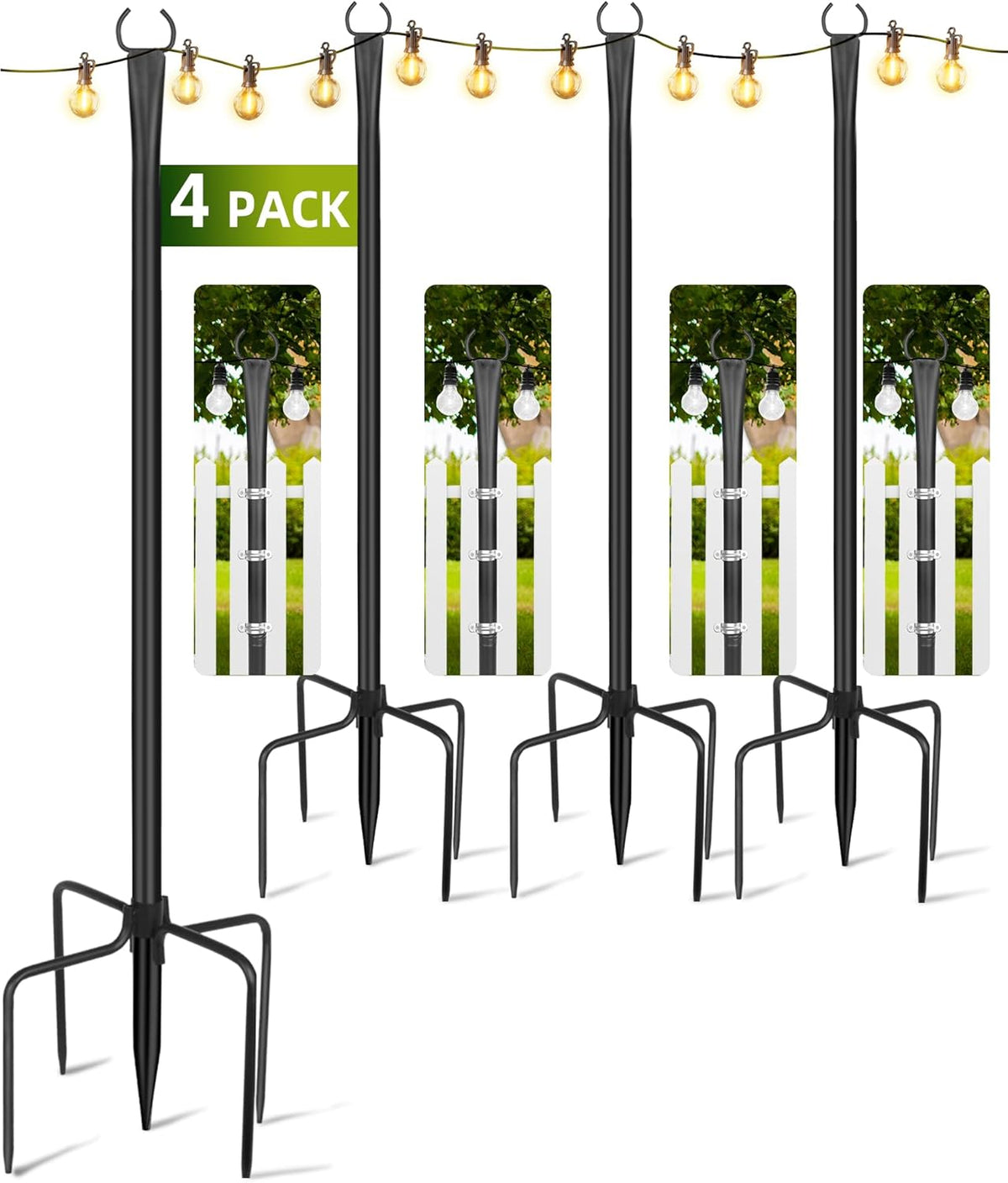 string light poles for outside, 4 pack 10, main product view