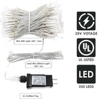 Connectable 200 LED Christmas Lights Indoor Outdoor with Timer, 66FT 13 Modes Multicolor String Lights Waterproof, Twinkle Fairy Lights Plug in Clear Wire for Christmas Tree, Bedroom, Classroom Decor