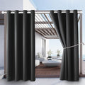 Outdoor Indoor Curtains W52 x L108 for Patio - Weather-resistant Window Panels Privacy Protect Grommet Top Thermal Insulated Home Curtain for Porch Pergola Garden (Dark Gray, 2 Panels)