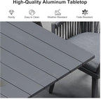 PURPLE LEAF 12 Pieces Outdoor Dining Set with Patio Aluminium Dining Table and Wicker Chairs Modern Furniture Cushions Sets for Backyard Indoor Decor Kitchen Gray