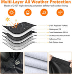 6 Layers Waterproof Hammock Cover for 11-12ft Hammock Stand | Sun Rain UV Dust Snow Protection Outdoor Hammock Cover with Windproof Straps & Soft Cotton Lining for 11-12ft Stand
