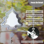 4Pack 8inch Sublimation Wind Spinner Blanks 3D Aluminum Metal Wind Sculpture Kinetic Spinners for Yard and Garden Indoor Art Sublimation Christmas Ornament Hanging Decoration (Xmas Tree)