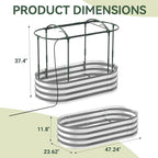 Raised Garden Bed with Self-Watering System, 4x2x1 ft Elevated Planter Boxes Outdoor with Mesh Cover, Oval Galvanized Raised Beds for Gardening,Vegetables,Flowers, Backyard, Patio