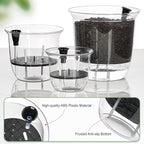 Self Watering Pots, 3 Pack 4 Inch Clear Plant Pot Self Watering Planter Flowers Pot with Deep Reservoir for Indoor Plants (3 Small)