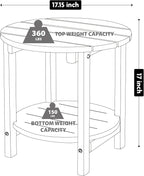 LZRS Round Adirondack Side Table Double End Table, Outdoor Side Tables for Patio, Backyard,Pool, Indoor Companion, Easy Maintenance & Weather Resistant(Turquoise)