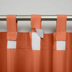 Exclusive Home Cabana Solid Indoor/Outdoor Light Filtering Hook-and-Loop Tab Top Curtain Panel Pair, 54"x96", Mecca Orange
