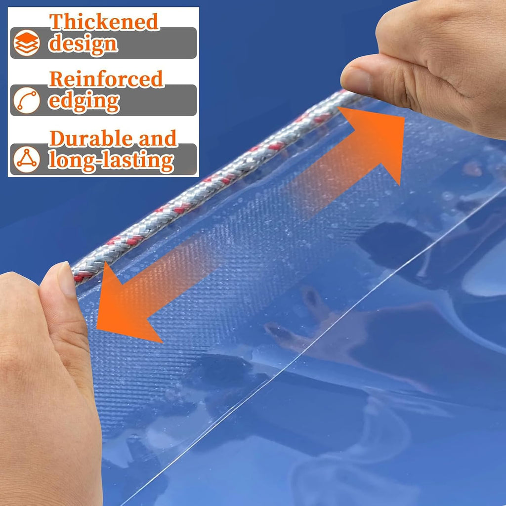 lc&qs 8x10ft clear waterproof tarp with grommets, upgraded, view 9