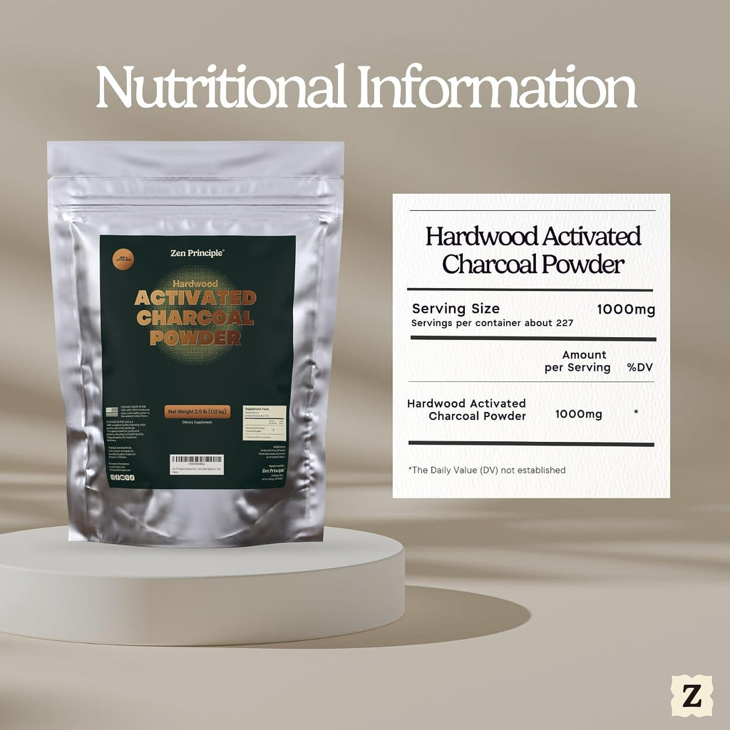 zen principle hardwood activated charcoal powder 100 percent, view 9