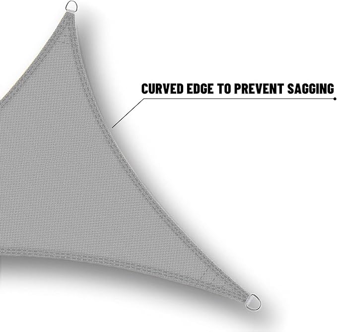 SUNNY GUARD Waterproof Sun Shade Sail 18'x18'x18' Charcoal Triangle UV Block Sunshade for Backyard Yard Deck Patio Garden Outdoor Activities and Facility(Customized)