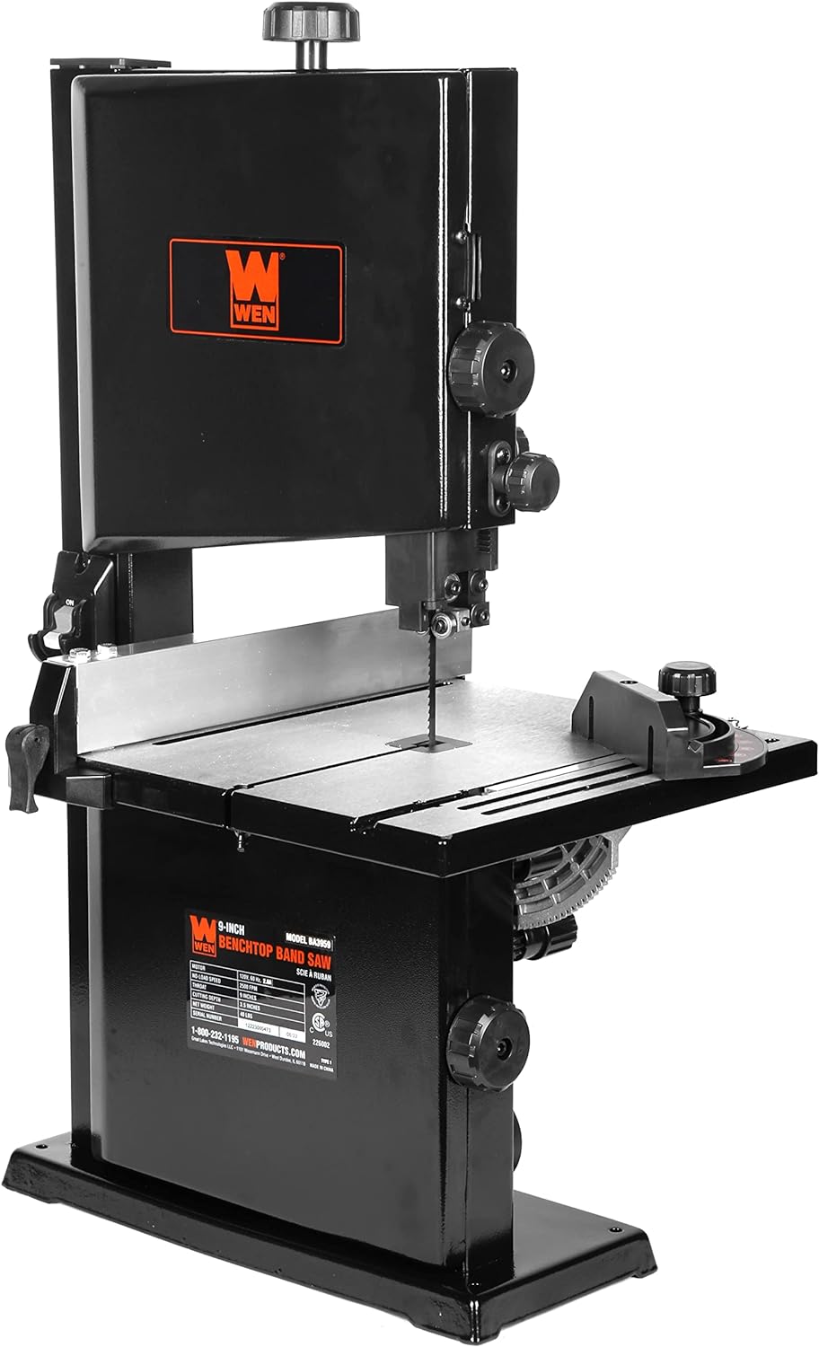 wen 9-inch band saw, 2.8-amp benchtop (ba3959) shown in use
