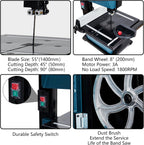 8 in band saw, explorehorizon 0-45 tilting range, package contents