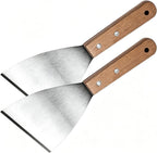 Griddle Scraper, Stainless Steel Slant Edge Metal Grill Scraper 2 pcs，Suitable for teppanyaki, grills, and kitchen cleaning