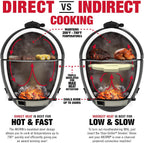 Char-Griller® AKORN Jr Charcoal Grill and Smoker Ceramic Smokin' Stone Accessory for Low-and-Slow Indirect BBQ Smoking Methods in Ivory, 11.75" L x 11.75" W, .75" H, Model 6211