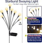 TONULAX Solar Garden Lights - Upgraded Solar Swaying Light, Sway by Wind, Outdoor Lights, Yard Patio Pathway Decoration, High Flexibility Iron Wire & Heavy Bulb Base, Warm White(8 Pack)