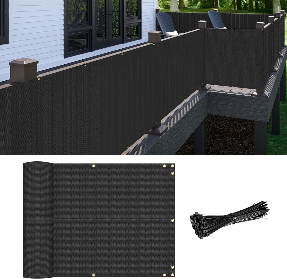 patio 2.5' x 25' balcony privacy screen apartments, main product view