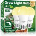 3 Pack Full Spectrum Grow Light Bulbs,A19 Grow Lights for Indoor Plants,Dimmable E26 9W Grow Bulb Replace up to 100W,Plant Lights for Indoor Growing,Flowers,Greenhouse,Indore